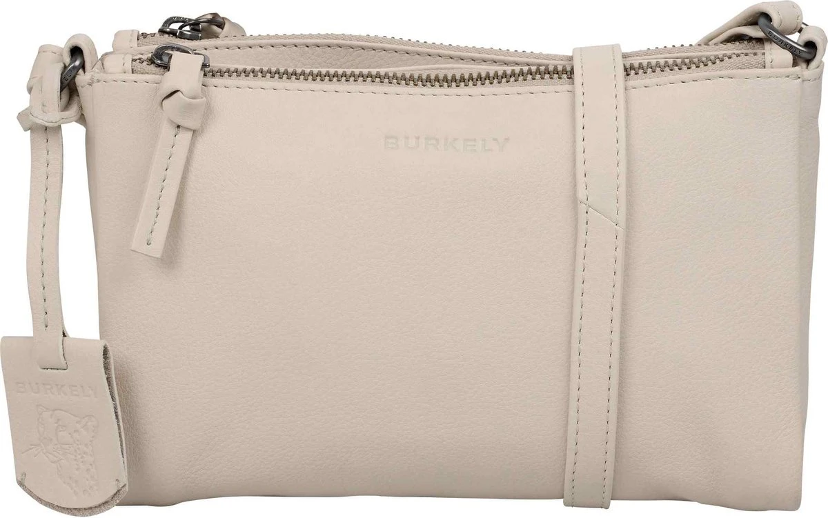Burkely Just Jolie Dames Dubbel Rits Crossbody Tas - Wit