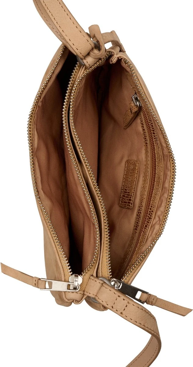 Burkely Still Selene Dames Crossover Double Pocket Rits - Beige 6 Burkely Still Selene Dames Crossover Double Pocket Rits - Beige - Afbeelding 4